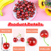 FOIMAS 50pcs Artificial Fruit Cherries,Lifelike Fake Cherry Simulation Decor for Home Decoration Photo Prop Craft Supply