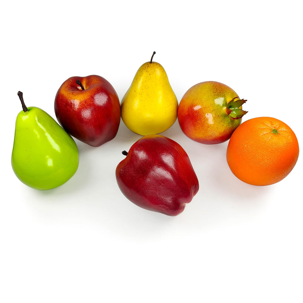 Artificial Fruits Pack,Fake Fruits for Home Decor,Simulation Fruit Set,Faux Fruits Set for Party Chirstmas Decortion,Fruit Modle for Photoshoot,Fake Apples,Pomegranate,Mixture Fruits 6 Pieces/Set