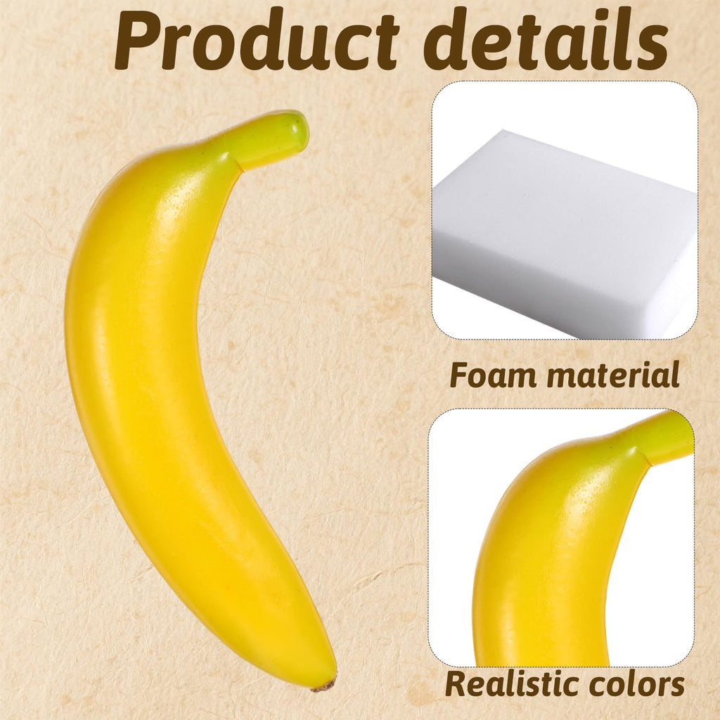 4 PCS Realistic Fake Banana Artificial Plastic Banana Lifelike Plastic Foam