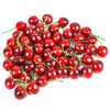FOIMAS 50pcs Artificial Fruit Cherries,Lifelike Fake Cherry Simulation Decor for Home Decoration Photo Prop Craft Supply
