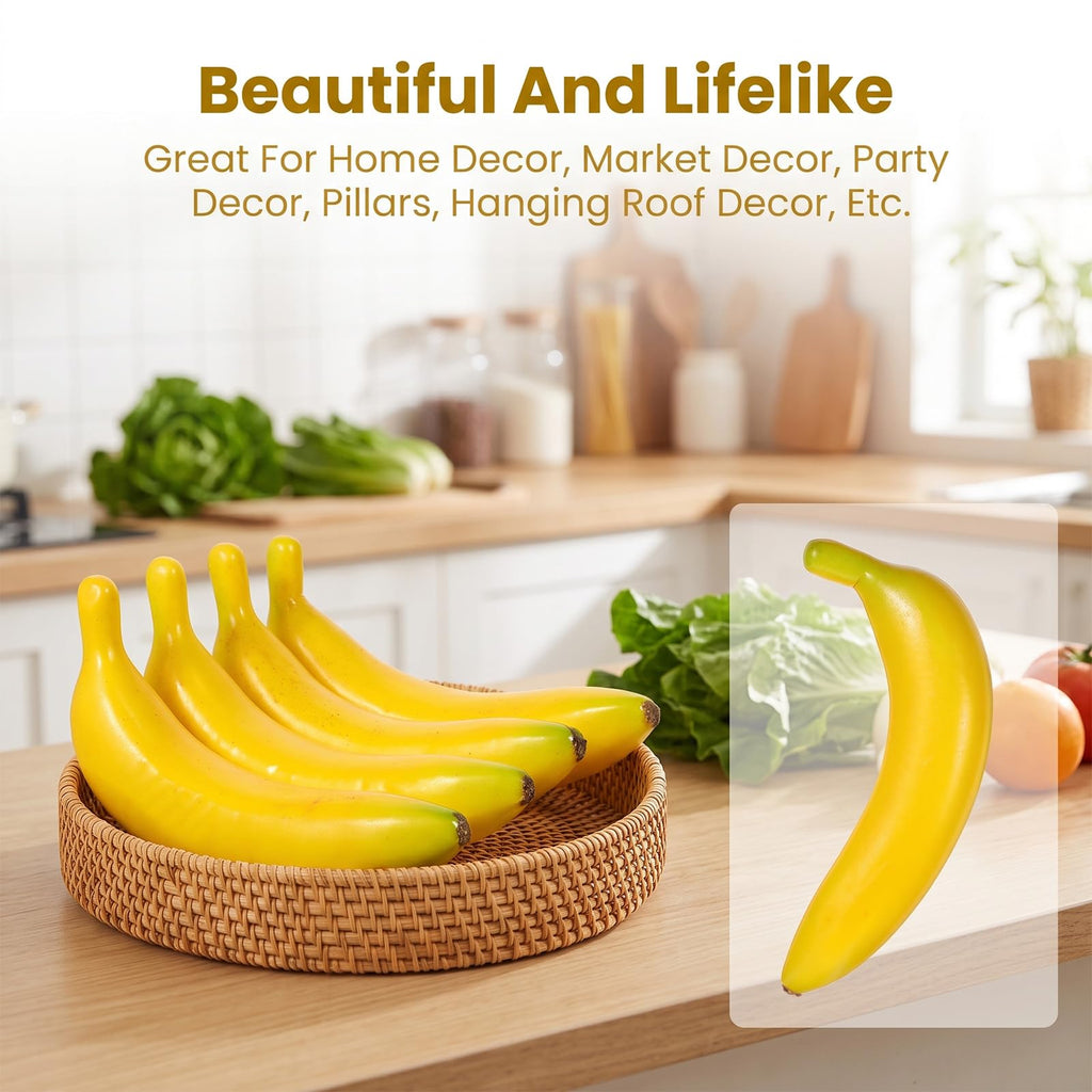 4 PCS Realistic Fake Banana Artificial Plastic Banana Lifelike Plastic Foam