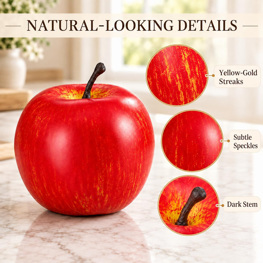 ABOOFAN Artificial Red Apple Decor, Lifelike Foam Apple
