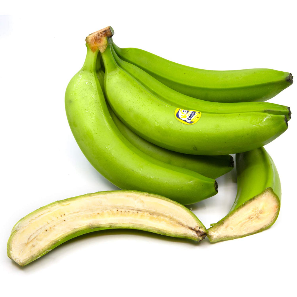 Congo Cooking Bananas, Hard Green, Guineo, Not For Ripening 4 pound Box (1.8 Kilograms)