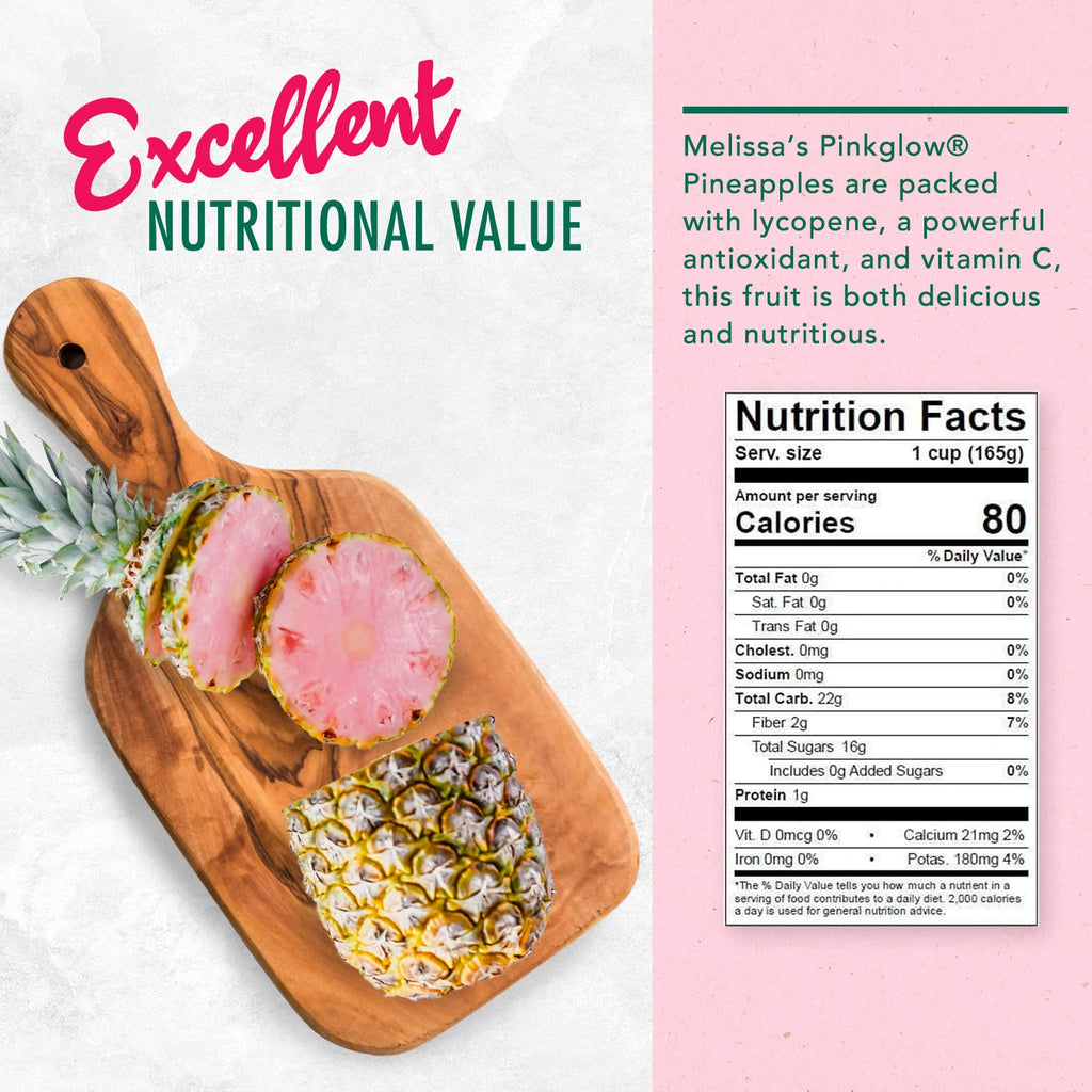 Melissa’s Produce Pinkglow® Pineapple – Fresh, Naturally Pink Pineapple with Sweet Tropical Flavor – Packed with Lycopene & Vitamin C – Grown in Costa Rica, Hand Selected