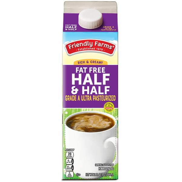 Friendly Farms Fat Free Half & Half 32 fl oz