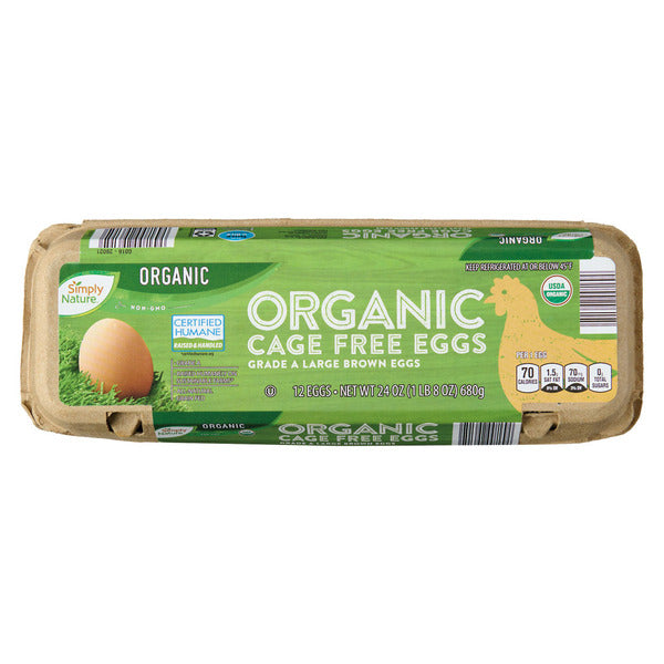 Simply Nature Organic Cage Free Eggs - 1 Dozen 24 oz