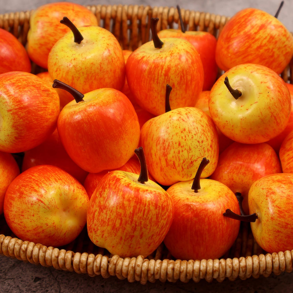 Lorigun 30pcs Artificial Lifelike Simulation 1.3" Mini Red Apples Fake Fruits Photography Props Model