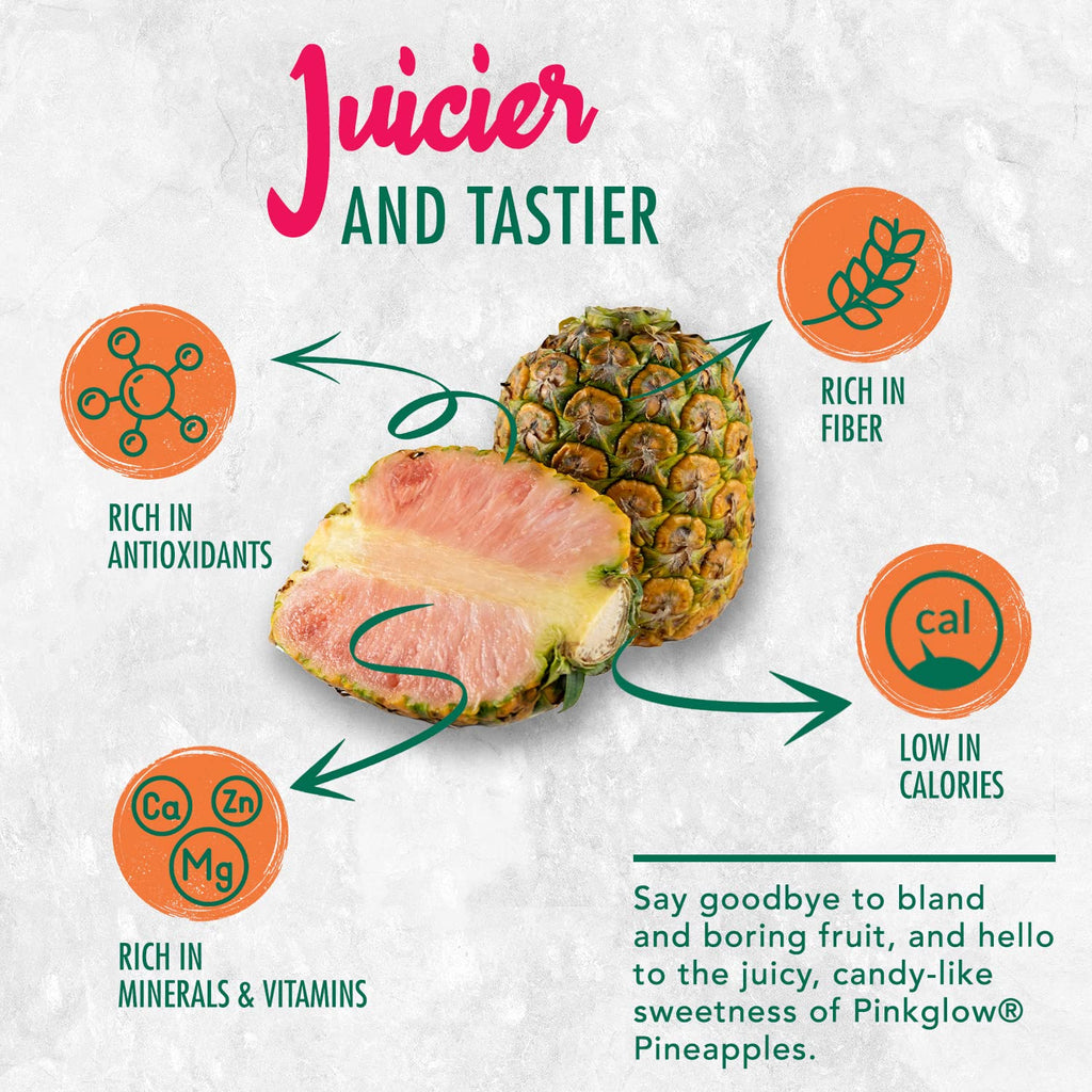 Melissa’s Produce Pinkglow® Pineapple – Fresh, Naturally Pink Pineapple with Sweet Tropical Flavor – Packed with Lycopene & Vitamin C – Grown in Costa Rica, Hand Selected
