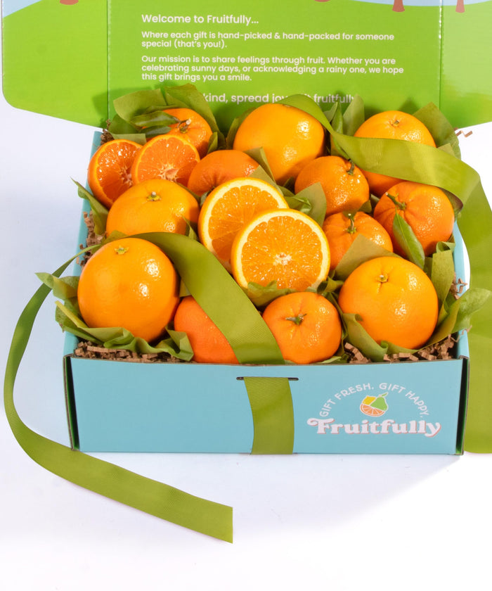 A Gift Inside Fresh Citrus Gift Box with Navel Oranges & Satsuma Mandarins – Premium Fresh Fruit Gift for Every Occasion