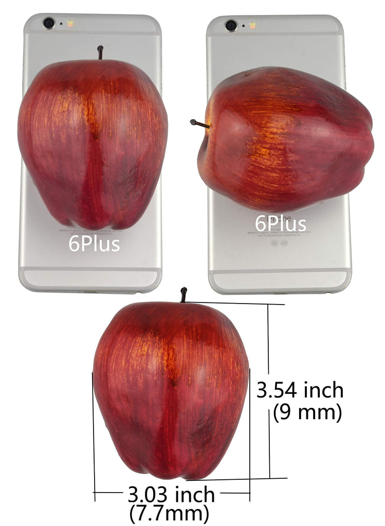 JEDFORE Fake Dark Red Apple Simulation Artificial Lifelike Plastic Red Delicious Apples Set Fake Fruit for Home House Kitchen Wedding Party Decoration Photography (8Pcs)