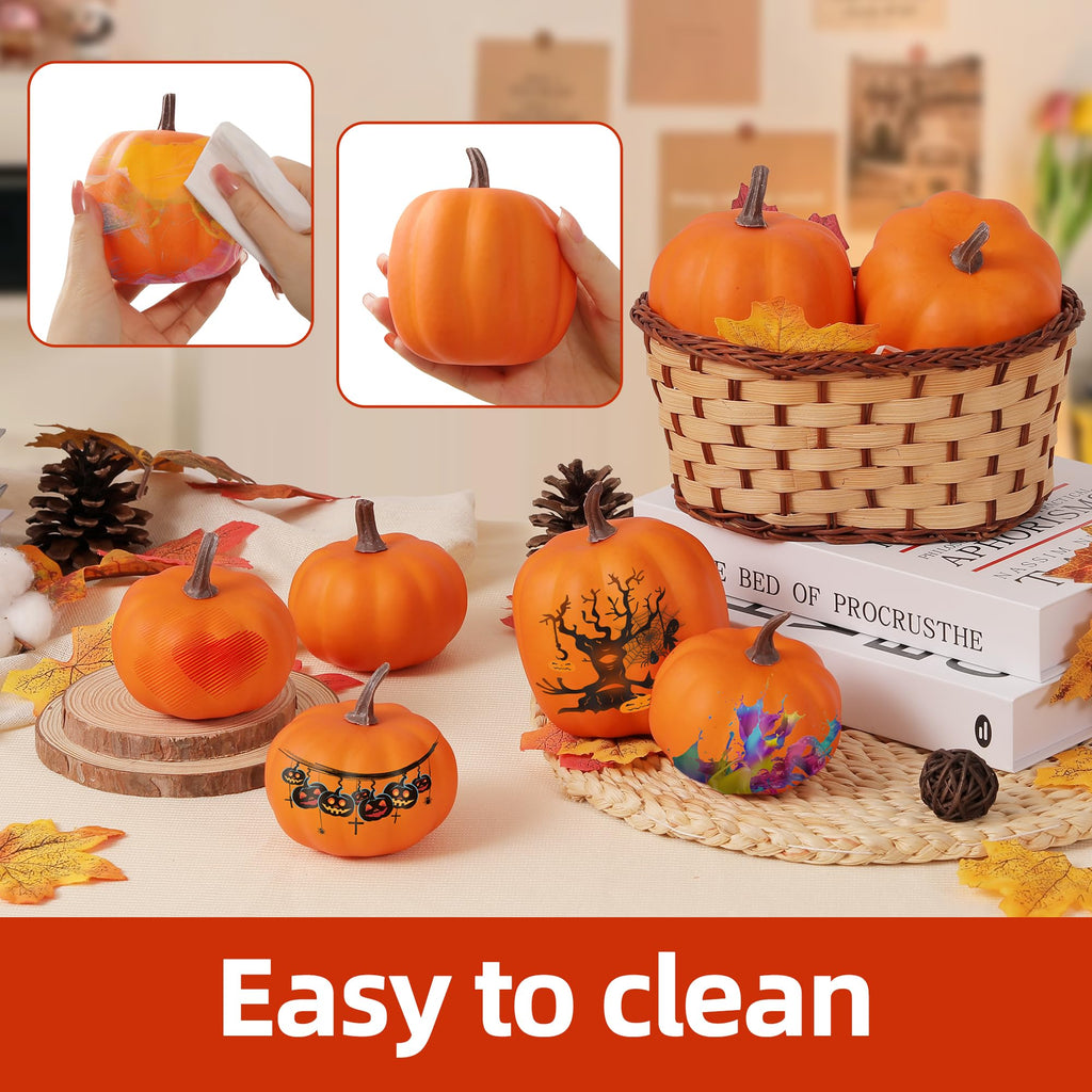 Artgar Orange Artificial Pumpkins, Harvest Decor Foam Pumpkin 8 PCS Set