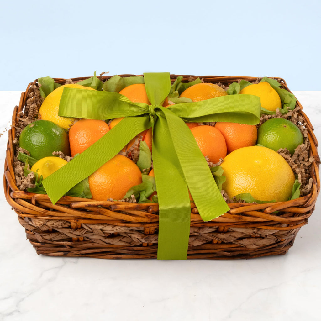 A Gift Inside Fresh Fruit Gift Basket – Citrus Gift with Navel Oranges, Ruby Grapefruit, Mandarins, Lemons & Limes, Premium Fresh Kosher Fruit Gift