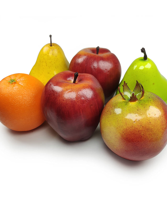 Artificial Fruits Pack,Fake Fruits for Home Decor,Simulation Fruit Set,Faux Fruits Set for Party Chirstmas Decortion,Fruit Modle for Photoshoot,Fake Apples,Pomegranate,Mixture Fruits 6 Pieces/Set