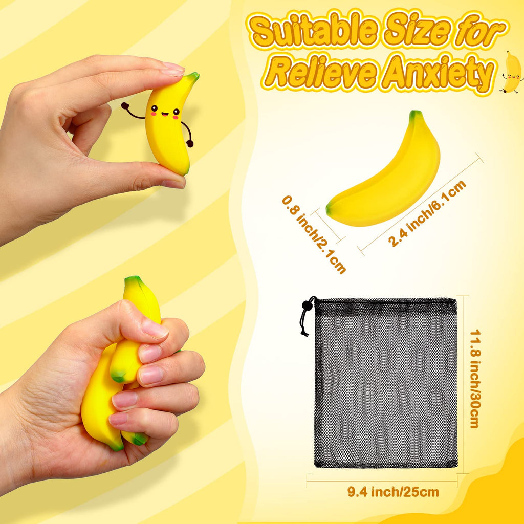 HyDren 50 Pcs Fake Foam Bananas with Bag for Kids Adults Party