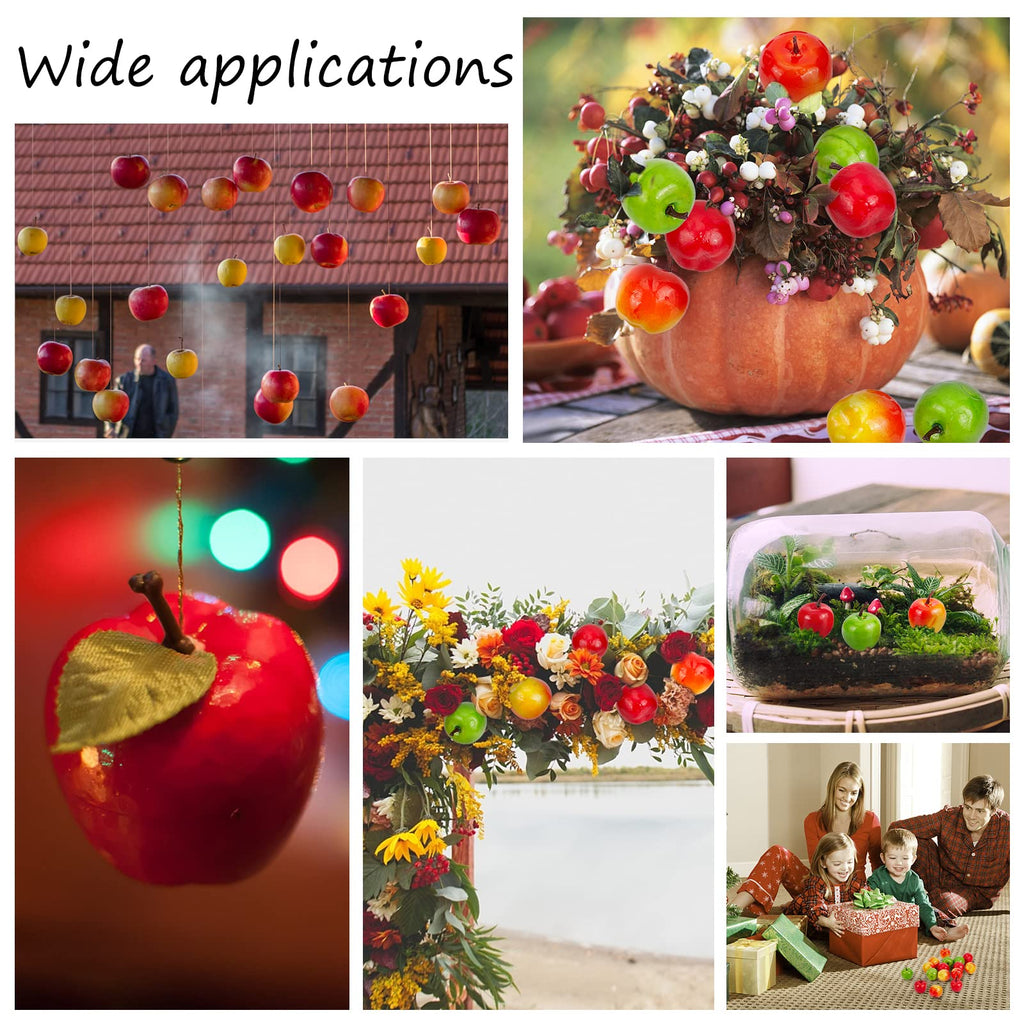 CHGCRAFT 30Pcs 3 Styles Realistic Fake Fruit Artificial Lifelike Mix Apple Mini Artificial Apple Fake Fruit Simulation Foam Fruits for Home Kitchen Photography Party Decoration