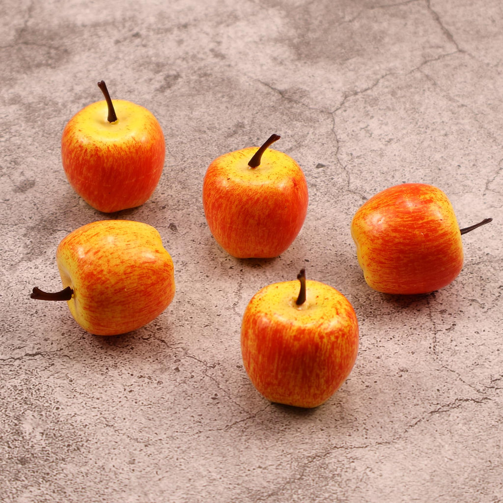 Lorigun 30pcs Artificial Lifelike Simulation 1.3" Mini Red Apples Fake Fruits Photography Props Model