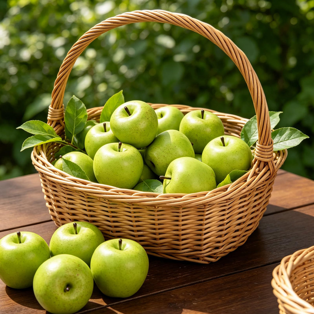 Meiwlong 12Pcs Artificial Green Apples,Realistic Fake Fruit for Decoration