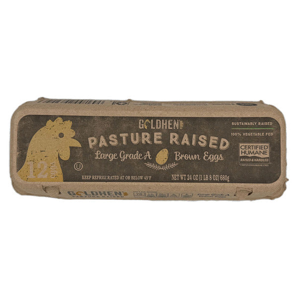 Goldhen Pasture Raised Large Grade A Brown Eggs - 12 Count 24 oz