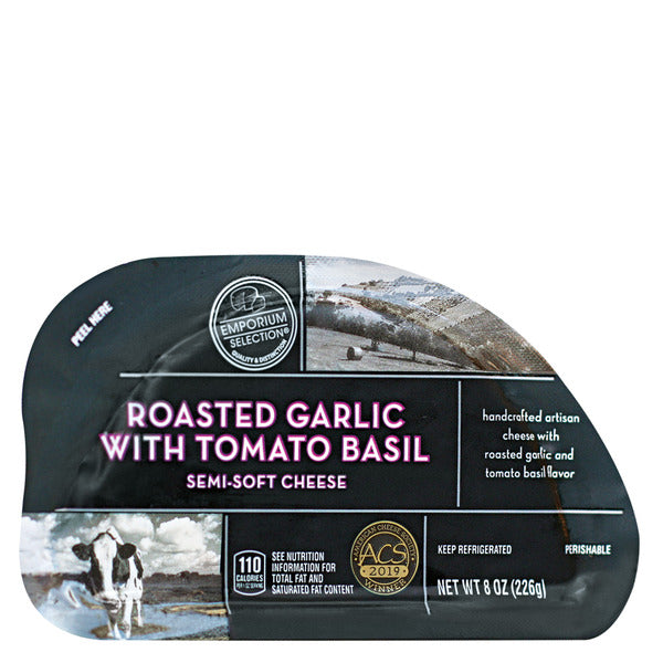 Emporium Selection Roasted Garlic & Tomato Basil Hand Crafted Cheese 8 oz