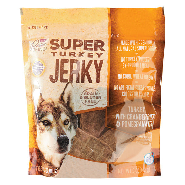 Pure Being Super Turkey Jerky with Cranberries & Pomegranates 5 oz