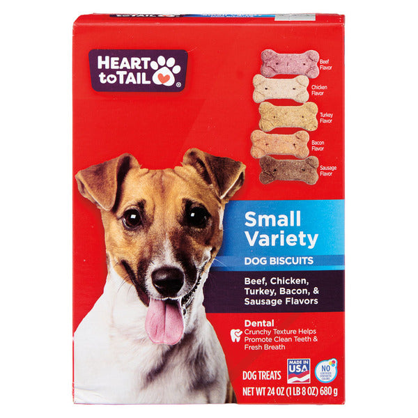 Heart To Tail Bacon, Beef, Sausage, Chicken, Turkey Flavored Dog Biscuits 24 oz