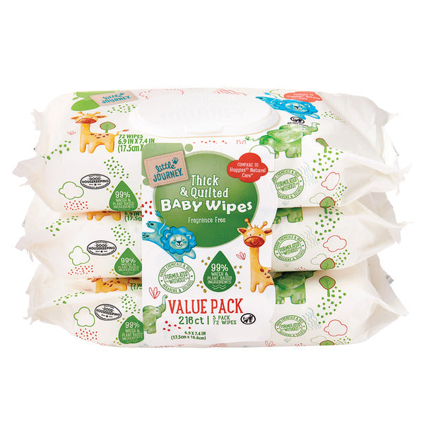 Little Journey Thick & Quilted Baby Wipes Value Pack 216 ct