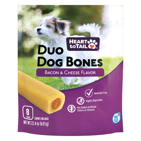 Heart To Tail Duo Dog Bones, Bacon & Cheese 22.4 oz