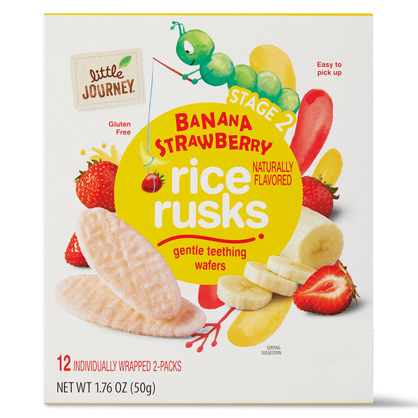 Little Journey Strawberry Banana Rice Rusks 1.76 oz