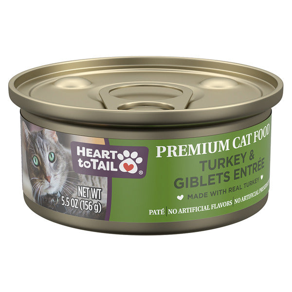 Heart To Tail Canned Cat 5.5oz, Turkey &Giblets 5.5 oz