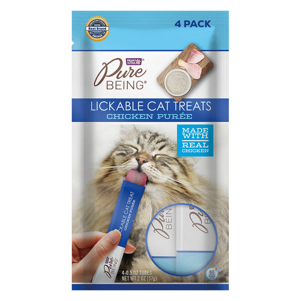 Pure Being Made with Real Chicken Puree Cat Lickable Treats 2 oz