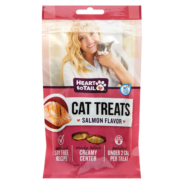 Heart To Tail Salmon Cat Treats with Creamy Center 3 oz