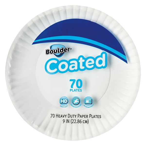 Boulder Heavy Duty Coated Paper Plates - 9" 70 ct