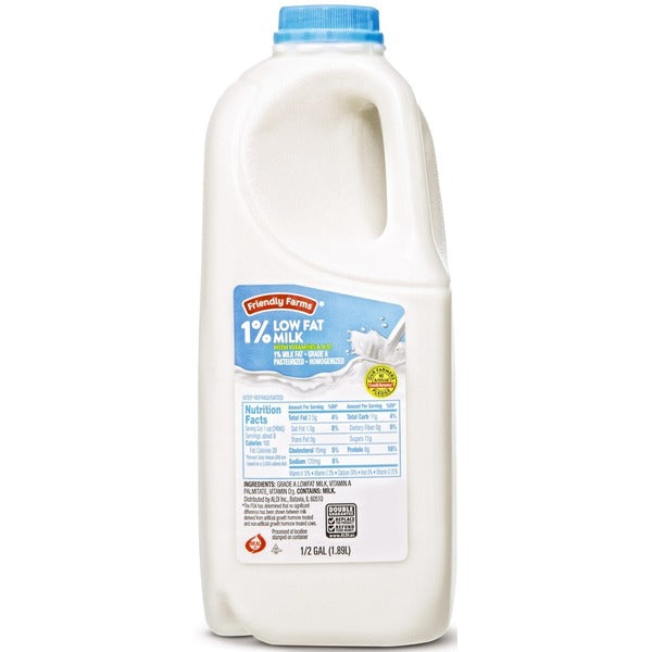 Friendly Farms 1% Low Fat Milk 0.5 gal