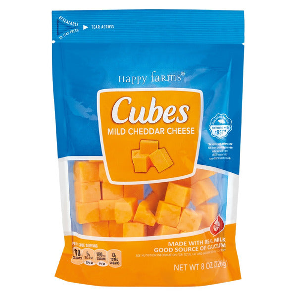 Happy Farms Mild Cheddar Cheese Cubes 8 oz
