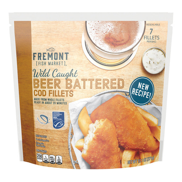 Fremont Fish Market Beer Battered Cod Fillets 13.1 oz