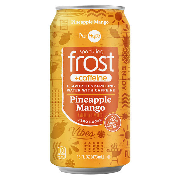 Puraqua Sparkling Frost Caffeine Pineapple Mango 16 fl oz