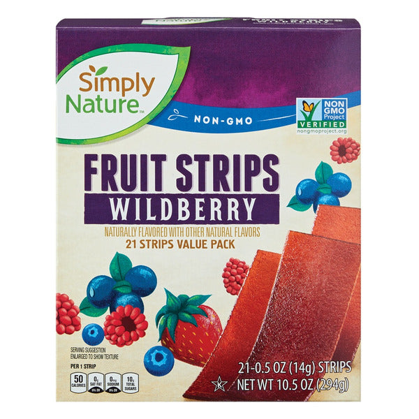 Simply Nature Wildberry Fruit Strips - 21 Count 10.5 oz