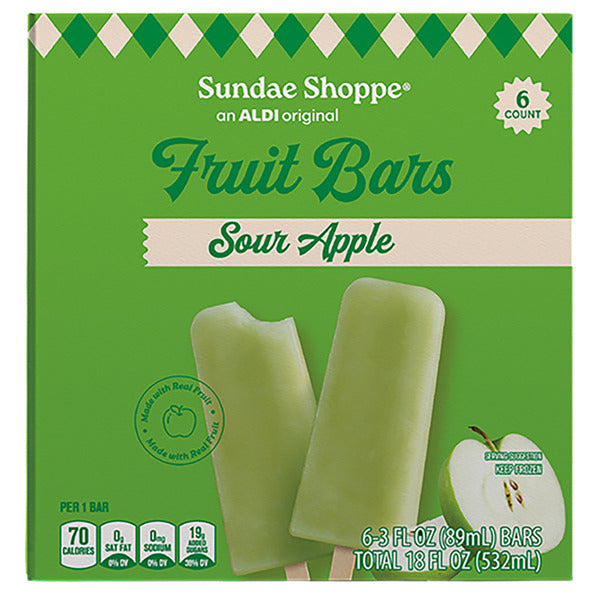 Sundae Shoppe Sour Apple or Sour Cherr, Sour Apple Bar 18 fl oz
