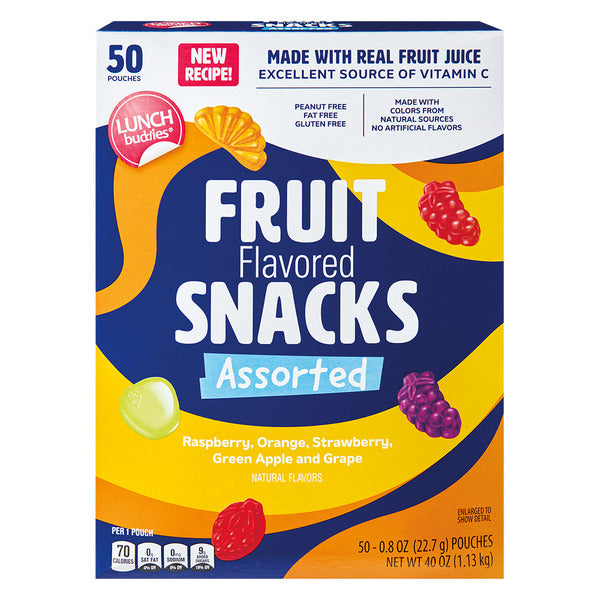 Lunch Buddies Assorted Flavor Fruit Snacks, 50 count 40 oz