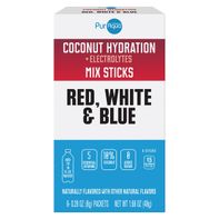 Puraqua Red, White & Blue Coconut Hydration Mix Sticks - 6 Count 1.5