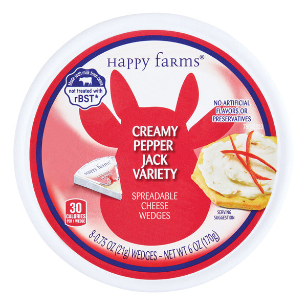 Happy Farms Spicy Pepper Spreadable Cheese Wedges Happy Farms Spicy Pepper Spreadable Cheese Wedges 0.75 oz