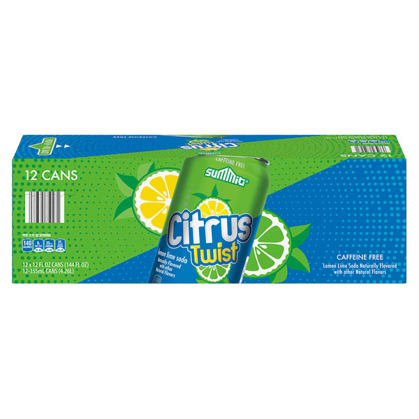 Summit Citrus Twist Lemon Lime Soda, 12 pack 12 fl oz