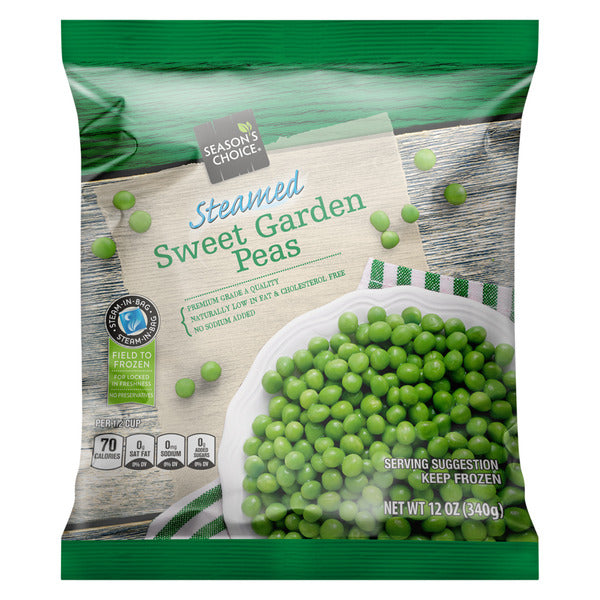 Season's Choice Frozen Steamed Sweet Garden Peas 12 oz