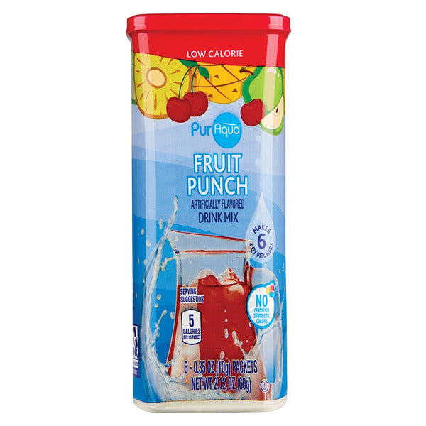 Puraqua Fruit Punch Drink Mix 6 count 1.9 oz