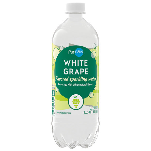 Puraqua White Grape Flavor Sparkling Water 33.8 fl oz