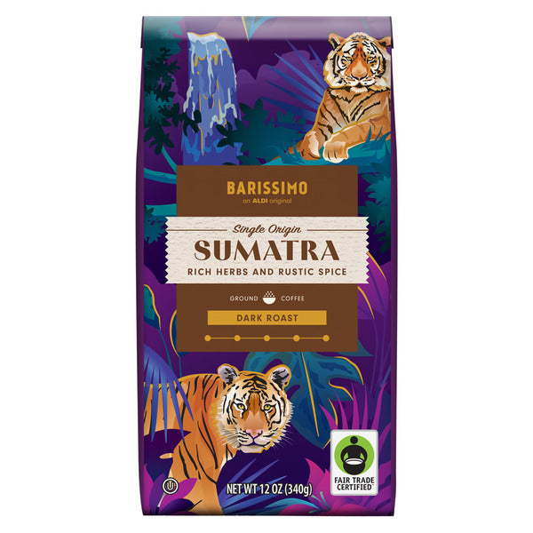 Barissimo Sumatra Dark Roast Ground Coffee 12 oz