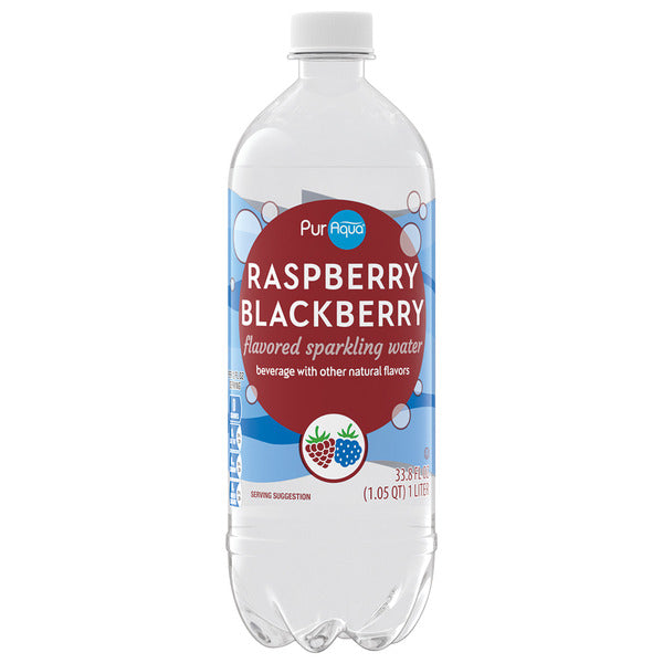 Puraqua Raspberry Blackberry Flavored Sparkling Water 33.8 fl oz