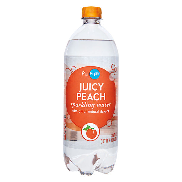 Puraqua Peach Sparkling Flavored Water 33.8 fl oz
