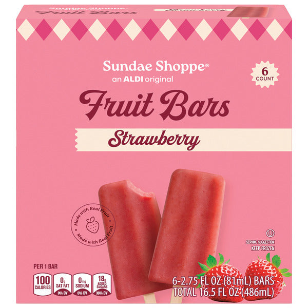 Sundae Shoppe Strawberry Fruit Bars - 6 count 18 oz