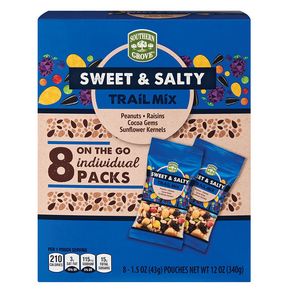 Southern Grove Sweet & Salty Trail Mix - 8 Packs 12 oz